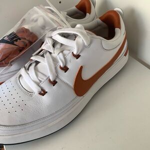 Nike Men's Sneakers in White and Orange longhorns texas design new w/o tags